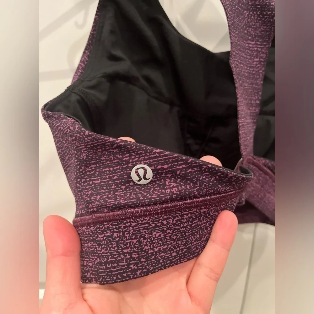 Lululemon Fast And Free Bra Size 10 Salt Dark Mystic Black